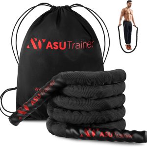 Best Weighted Jump Rope for Men and Women – Indoor & Outdoor Exercise Rope with Nylon Sleeve & Heat-Shrink Handles – Heavy Jump Rope for Fitness, Workout, Boxing, Strength, & Speed