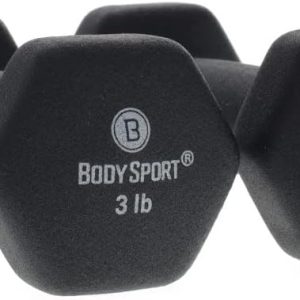 Body Sport Neoprene Dumbbell Weight – Latex-Free, Strength Training Equipment for Home Fitness & Gym Workouts
