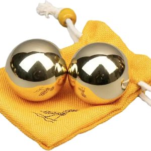 Brass Balls For Hand Exercise – 1.5 Inch Copper Balls – Boost Grip & Finger Strength – Smooth & Portable Hand Therapy Tools – Ideal For Stress Relief & Fitness