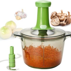 Brieftons Express Manual Food Chopper: Large 8.5-Cup, Hand Chopper Vegetable Cutter to Chop Veggies, Fruits, Herbs, Garlic Onion Chopper for Salsa, Salad, Pesto, Guacamole, Coleslaw, Indian Cooking