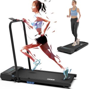 CIIHI Walking Pad Under Desk Treadmill- 2 in 1 Folding Treadmill with 0.6-7.6 Mph – Portable Foldable Treadmill for Home Office, Free-Installation with 265 lbs Capacity