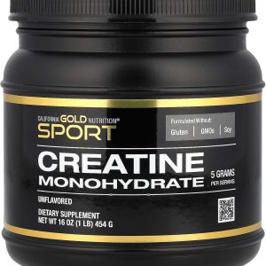 California Gold Nutrition, Creatine Powder, Micronized, Muscle and Strength Support, Creatine Monohydrate, No Gluten, No GMOs, No Soy, Unflavored, 16 oz (454 g)