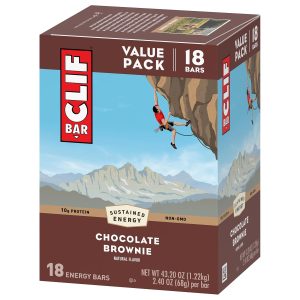 Clif Bar – Chocolate Brownie Flavor – Made with Organic Oats – 10g Protein – Non-GMO – Plant Based – Energy Bars – 2.4 oz. (18 Pack)