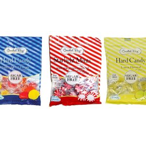 Coastal Bay SUGAR FREE Hard Candy 3-Pack Bundle with Peppermint, Lemon & Fruit Flavors