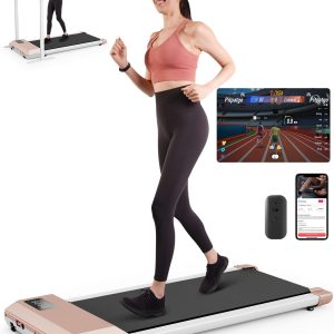 DeerRun Walking Pad Treadmill, Walking Pad Under Desk, Under Desk Treadmills for Home Office, Quiet Portable Walking Treadmill, 2.5 HP, APP/Remote Control, LED Display, Installation-Free