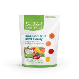 Dr. John’s Sugar Free Candy, Healthy Hard Candy with Zero Sugar, Low Calorie Snacks, Keto Friendly, Vegan, Gluten Free, Sunkissed Fruit, 24 Count, 3.85 OZ
