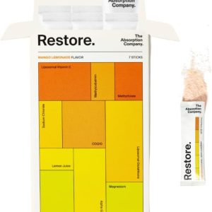 Electrolyte Powder Packets – Workout Recovery & Hydration Drink Mix with Liposomal Glutathione, Vitamin C & Methylated B Vitamins – Mango Lemonade (7 Sticks)