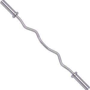 Everyday Essentials Olympic Super Curl Barbell Curl Bar, 48 inch (350 lb Weight Capacity), Silver (CB4S)