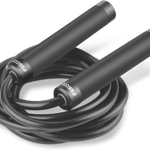 FEECCO Weighted Jump Rope – Heavy PVC Ropes with Metal Handles and Ball Bearings