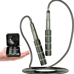 Foldable Mini Jump Rope,Portable Speed Jump Rope in 10cm Carry Bag – Tangle-Free – Self-Locking Screw-Free Design – Jump Ropes for Crossfit,Double-Unders,Fitness,Workout & Home Exercises