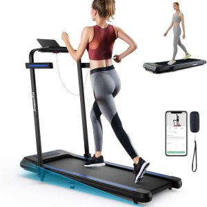 GYMAX Walking Pad Treadmill, 4 in 1 Under Desk Treadmill with Smart App Control, Manual Incline & 7-Layer Belt, 3.0HP Foldable Portable Treadmill for Running, Jogging & Walking for Home Gym