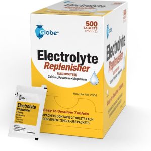 Globe Electrolyte Replacement Tablets for Rapid Hydration & Exercise Recovery (500 Tablets, 250 Packets of 2) for Athletes, Hiking & Sports, Travel Packets with Key Nutrients for Optimal Endurance