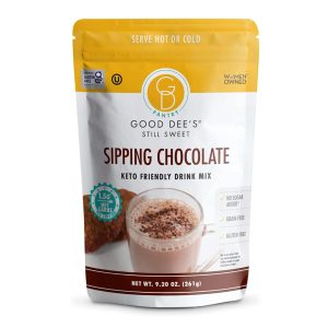 Good Dees Sipping Chocolate Keto Drink Mix, Chocolate Flavor Low Carb Hot Cocoa Mix, No Sugar Added, Gluten Free, Soy-Free, Dairy-Free & Vegan, Diabetic & Atkins Friendly (1.5g Net Carbs)