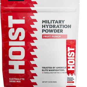 HOIST Premium Military Hydration Powder – Electrolyte Drink Mix – Powder Stick Pack, Fruit Punch (12 Sticks Per Pack)