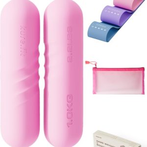 Hand Weight Bars for Women (2.2 LB) | Resistance Booty Bands | Pilates, Yoga, Dance, Aerobics, Running, Cardio, Gym, Strength Training | Non-Slip | Portable Dumbbells | Women & Men