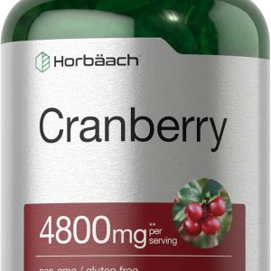Horbäach Cranberry Pills 4800mg | 300 Softgels | Non-GMO, Gluten Free Supplement | from Concentrate Extract