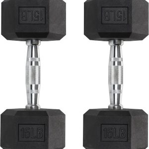 Iron Crush Hex Dumbbells – Heavy Duty PVC Coated Weights, Chrome-Plated Knurled Handles – Workout, Exercise, Lifting, Body Building Home Gym Training Gear – 3 Lb to 50Lb Options – Sold in Pairs