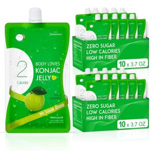 Jadamsun Konjac Jelly (Apple, 20 pcs) – Lowest Calorie Healthy Korean Snack, Dietary Fiber, Sugar-Free Jelly Drink. Vegan, Low-Calorie, Gluten-Free