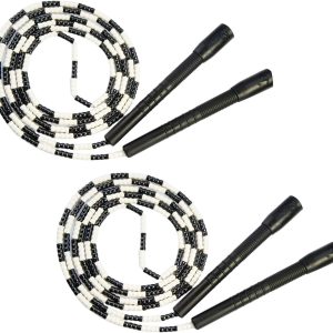 Jump Rope – Soft Beaded Segment Skipping Rope – Adjustable for Men, Women and Kids Tangle-Free Jumping Rope for Workout, Exercise, Keeping Fit and Fitness Training, 2PC