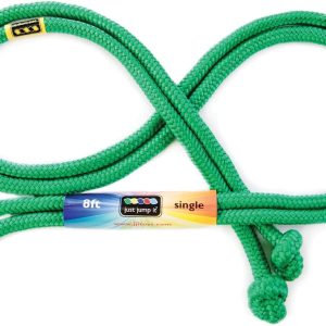 Just Jump It 8′ Foot Single Jump Rope for Kids Women and Men – Active Outdoor Youth Fitness Excersing Equipment – Braided Nylon Gym Accessories