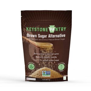 Keystone Pantry Sugar-Free Brown Sugar Substitute – 2 LB Bag – Naturally Sweetened with Erythritol – Zero Net Carbs – Zero Calories – Gluten Free – Vegan, Keto, & Diabetic Friendly – Certified Kosher