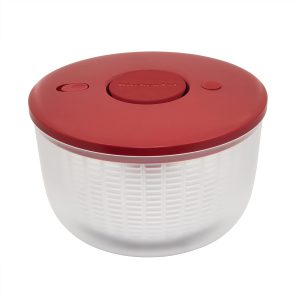 KitchenAid Universal Salad Spinner with Removable, Colander and One Handed Pump Mechanism, Large Bowl Nests and Features Non Slip Base, 7.43 Quart, Empire Red