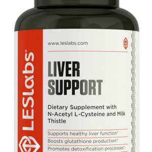 LES Labs Liver Support – Promotes Healthy Liver Function, Glutathione Production & Detoxification – Milk Thistle, NAC, ALA & Dandelion Extracts – Non-GMO Supplement – 90 Capsules