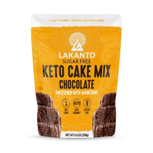 Lakanto Sugar Free Keto Cake Mix – Sweetened with Monk Fruit, Gluten Free, 1 Net Carb, Keto Diet Friendly, Delicious – Chocolate