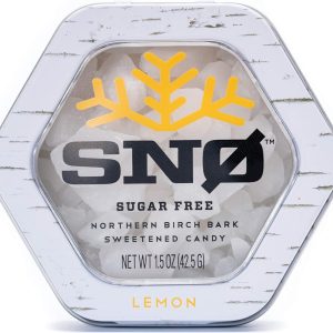 Lemon KETO Xylitol Candy Chips – SNØ 1.5oz Tin – Sugar-Free Candy With Only 2 Ingredients | Low Carbs, Diabetic-Friendly, Non-GMO, Vegan, GF & Kosher | Purest candy in the world!