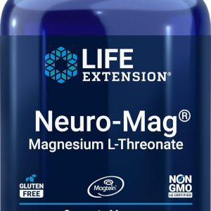 Life Extension Neuro-Mag Magnesium L-Threonate, 150 Veg Caps, Magtein Supplement for Women and Men