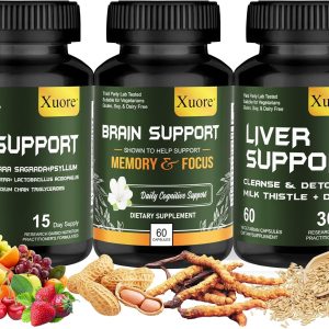 Liver Renew Cleanse Detox, Repair & Support， Gut and Colon Support – Advanced Gut Cleanse Detox， Brain Nootropic Brain Supplement for Men & Women ，All in one suppment.