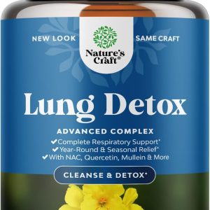 Lung Detox Mullein Leaf Capsules – Purifying Mullein Lung Cleanse Complex with NAC Quercetin & Cordyceps Extracts – Mullein Leaf Herb Respiratory Supplement for Sinus Immunity & Breathing Support