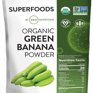 MRM Nutrition Organic Green Banana Powder | Superfoods | High-Fiber | Flour Alternative | Prebiotic Fiber | 40 Servings