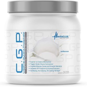 Metabolic Nutrition, CGP, Creatine Glycerol Phosphate, 100% Micronized Creatine Powder, Pre Intra Post Workout Supplement, Unflavored, 400 Grams