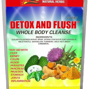NELCIA’S Natural Herbs Detox and Cleanse Whole Body in 21 Days, Liver & Colon Cleanser, Enhanced with Senna Leaf, Dandelion & Milk Thistle Extract, 14 oz