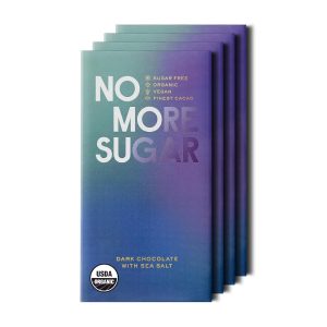 NOMOSU Dark Chocolate Sea Salt Bars | Sugar Free Organic Treat with No Artificial Sweeteners | Keto Friendly & Vegan (4 Count)