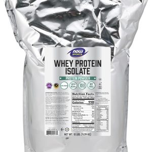 NOW Foods Sports Nutrition, Whey Protein Isolate, 25 g With BCAAs, Unflavored Powder, 10-Pound