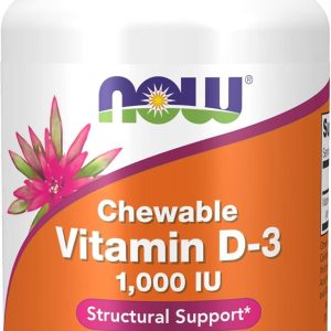 NOW Foods Supplements, Vitamin D-3 1,000 IU, Natural Fruit Flavor, Structural Support*, 180 Chewables