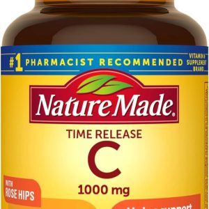Nature Made Vitamin C 1000 mg Time Release Tablets with Rose Hips, 60 Count to Help Support the Immune System
