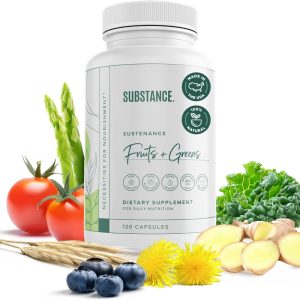 Nature’s Sustenance Daily Greens, Fruits & Veggies Supplement – Superfood Vitamin Capsules – Enhance Energy, Mental Clarity, & Overall Wellness – US Made, Vegan-Friendly – 30 Servings.