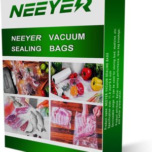 Neeyer Vacuum Sealer Bags,Seal a Meal Sealer Bags,Ideal for Food Saver,BPA Free Safe Universal Pre-Cut bag, 100 Pint 8″ x 12″ for vac storage, Meal Prep or Sous Vide