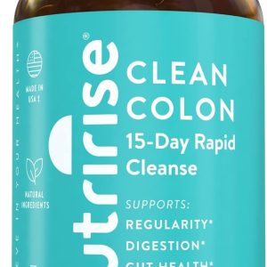 NutriRise 15 Day Quick Colon Cleanse for Gut Health – Digestive Support with Probiotics & Fiber for Constipation, Regularity & Bloating, Sugar & Gluten Free
