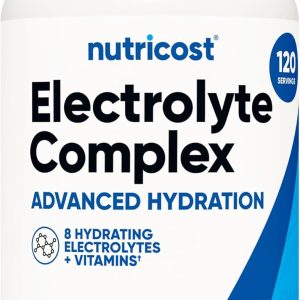 Nutricost Electrolyte Complex Advanced Hydration (120 Capsules) – 8 Hydrating Electrolytes & Vitamins, Gluten Free, Non-GMO, Vegetarian