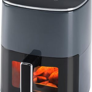 OLIXIS Air Fryer 6 Quart with Window Square Air Fryer 12-in-1 Air Fry, Roast, Reheat, Dehydrate, Bake, Steam, Fries, Custard, Chicken, Wings, Sea Food, Vegetabels,400F Grey