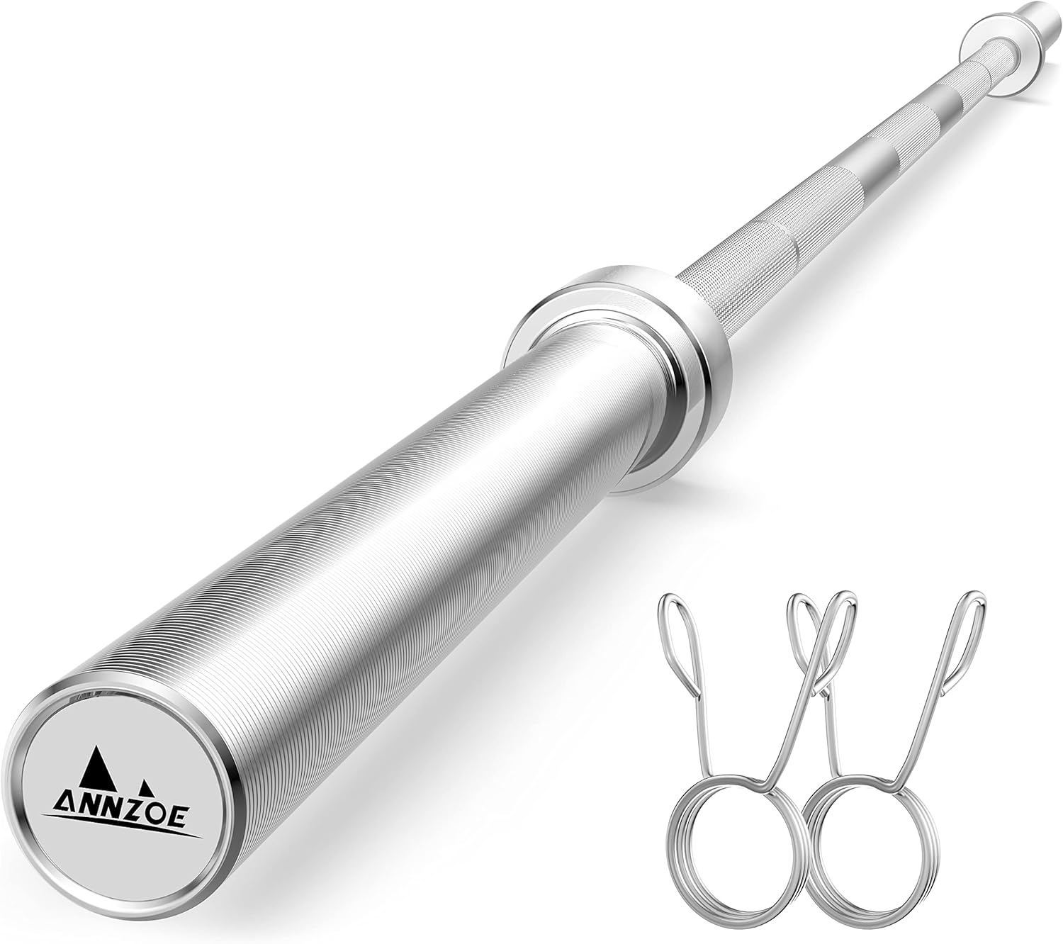 Olympic Barbell Bar 7-Foot Weight Bar, Rated 700 lbs for Weight Capacity, Men’s Solid Iron Weighted Workout Barbell Weight Straight Weightlifting Technique Bar