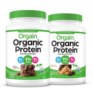 Orgain Organic Vegan Protein Powder, Chocolate Peanut Butter (2.03 Pound) and Creamy Chocolate Fudge (2.03 Lb)