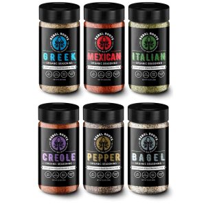 Organic Salt Free Seasoning, No Salt Seasoning, Non-GMO, Sugar Free Seasoning, Meal Prep Seasoning, All Natural, 100% Made in USA (Assortment, 6 Pack)