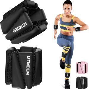 Pilates Wrist Ankle Weights 2 Lbs Each, Wearable Strong Fasteners Arm & Leg Weights for Women, Adjustable Weighted Bangles for Walking, Yoga, Barre, Pool Exercises and Gym (Set of 2)