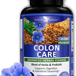 Potent Garden Colon Cleanse & Detox 15 Day Cleanse for Regularity and Healthy Digestion Support with Fiber, Herbs & Probiotics for Gut Health & Energy Support, Easy and Effective 30 Caps