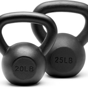 Powder Coated Solid Cast Iron Kettlebell Weights Set 5, 10 15, 20, 25, 30, 35, 40, 45 lbs All Combination